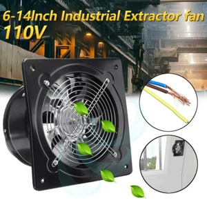 6-14" Exhaust Fan Ventilation Extractor Fan 110V Wall Mounted Blower Duct Fan - Picture 1 of 13