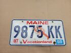 Maine 9875 KK Lobster Vintage Metal Embossed License Plate Tag Expired 1999