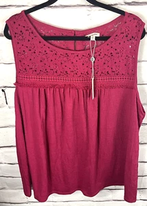 NWT Max Studio Women's Plus Size 3X Pink Lace Sleeveless Top - Picture 1 of 6