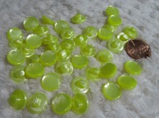 40  DOLL CHILD Flat Top Pearlized Golden Yellow Plastic Shank Buttons 1/2" 