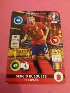 Sergio Busquets Espagne Carte Panini Foot Adrenalyn Euro 2016 #107 - Picture 1 of 2