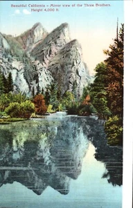 Bellissima cartolina California specchio veduta dei tre fratelli retro diviso - Foto 1 di 2
