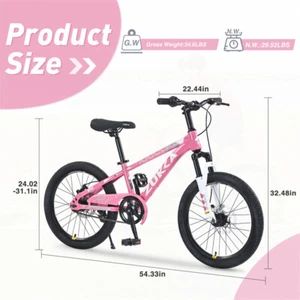 Horquilla de suspensión de bicicleta de montaña de 20" cómoda para montar MTB para edades de 7-10 años rosa - Imagen 1 de 6