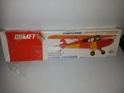COMET PIPER CUB SUPER CRUISER 13" WINGSPAN #2302 STRUCT-O-SPEED BALSA PLANE KIT - Image 1 of 4