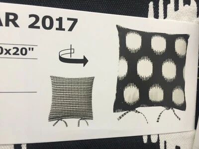 Ikea Cushion Cover Black Tan Moroccan pattern 20x20" (50x50cm) Deco Pillow cover - Image 1 of 3