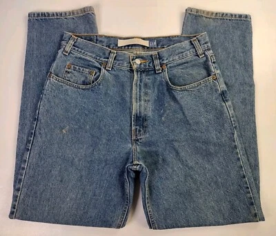 VTG Gap Blue Jeans Blue Easy Fit Y2K Grunge Medium Wash Tag 33 Measures 32x32 - Image 1 of 4