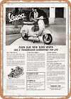 METAL SIGN - 1964 Vespa Has a Transmission Guaranteed for Life Vintage Ad