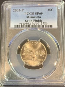 2005 P Minnesota State Quarter PCGS SP69 Satin Finish - Picture 1 of 2