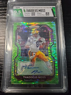 2020 Prizm Thaddeus Moss GREEN PULSAR PRIZM RC AUTO #386 Bengals HGA 9.5/10 - Image 1 of 2