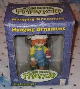 NEW JOHN DEERE FRIENDS HANGING ORNAMENT Christmas by ENESCO Girl Pale Red Bird - Picture 1 of 2