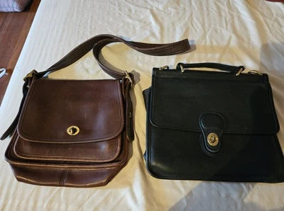 2 BOLSOS COACH VINTAGE WILLIS CUERO NEGRO J8P-9927 MARRÓN RAMBLER LEGACY 9061 Foto 1 de 4