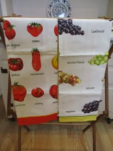 Vallesusa Baumwolle Geschirrtücher Obst & Gemüse Made in Italy - Bild 1 von 15