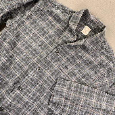 Camisa de pijama Brooks Brothers para hombre gris medio azul a cuadros algodón ropa de dormir salón Foto 1 de 4