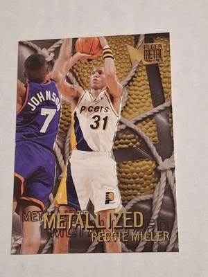 1996-97 REGGIE MILLER FLEER METAL METALLIZED NBA CARD #129 INDIANA PACERS UCLA - Image 1 of 2