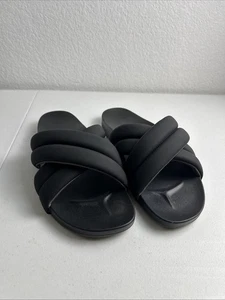 OLUKAI HILA BLACK SANDALS FLIP FLOP SLIDES COMFORT SHOES US WOMENS SZ 11 - Picture 1 of 8