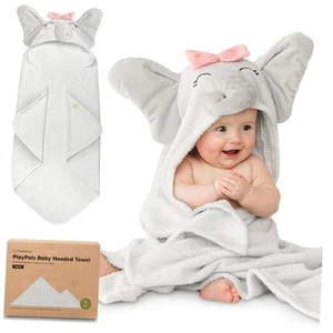 Organic Baby Towel with Hood for Girls, Boys - Soft, Absorbent, 100% Ella - Picture 1 of 7
