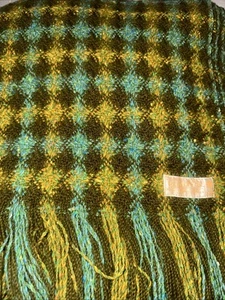 Vintage Pendleton 100% Virgin Wool Woven Fringe MCM 60s-70s Throw Blanket 72x56 - Bild 1 von 11