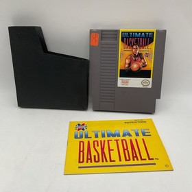 Ultimate Basketball (NES) Nintendo Plastic Protective Case ,game And Manual.