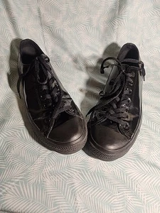 Sneakers basse Converse Chuck Taylor nere vernice pelle uomo 10 donna 12 - Foto 1 di 5