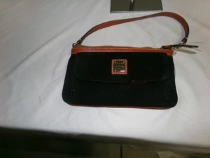 Dooney And Bourke Black Suede Wristlet VGUC - Picture 1 of 4