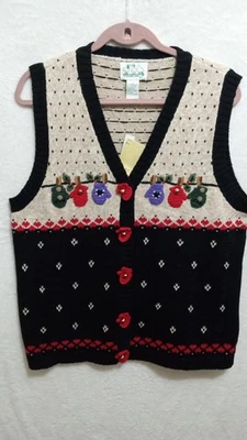 QVC The Quaker Factory Sleeveless Vest Button Winter Mittens Size Large NWT - Image 1 of 4