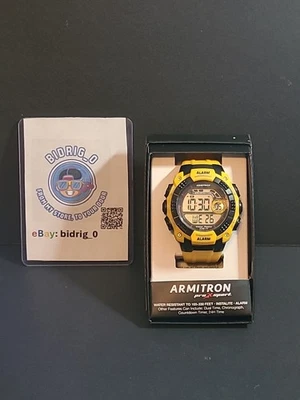 Armitron Pro Sport 40/8209YLW Men's Yellow Resin Digital Chronograph Watch - Image 1 of 3
