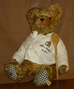 Sigikid Teddy Alfons Schuhbeck-blond-Fahne/Emblem-Mohair-44cm-Note 2 - Picture 1 of 9