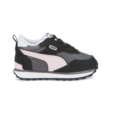 Zapatillas informales negras, grises con cordones PUMA Rider Fv Essentials para niñas pequeñas Foto 1 de 4