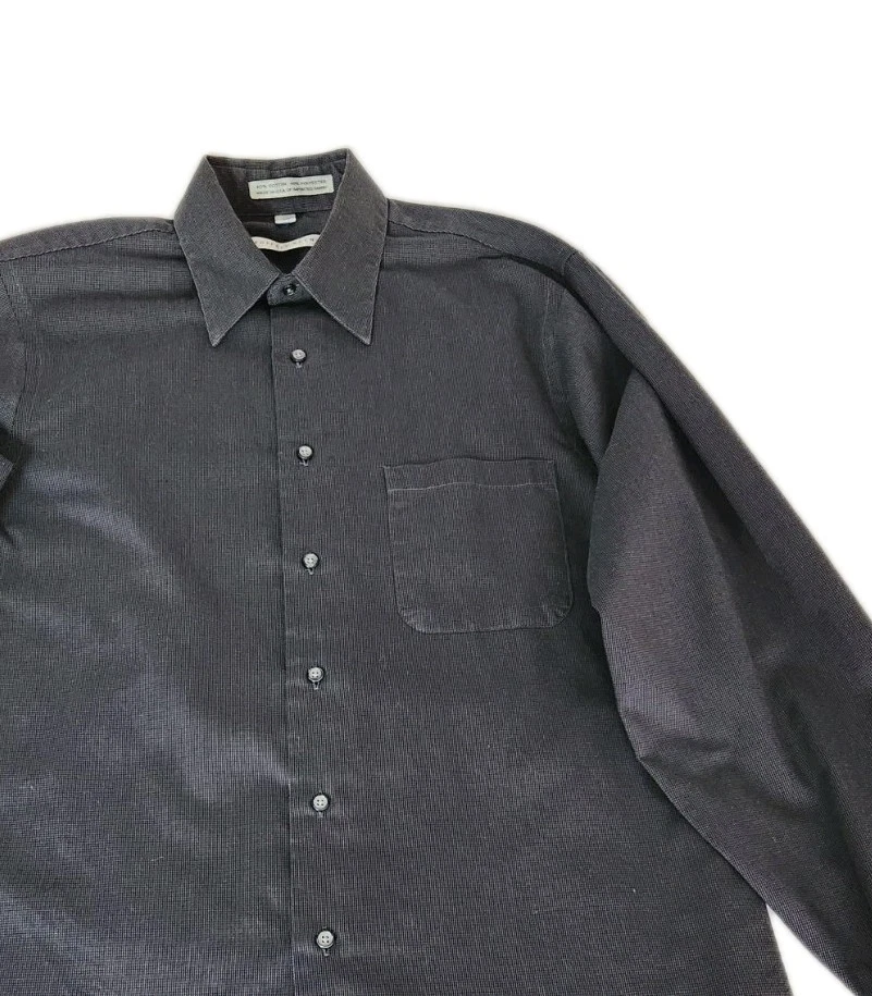 Geoffrey Beene Cotton Blend Gray Long Sleeve Dress 15.5 34/35 Wrinkle Free  - Image 1 of 4