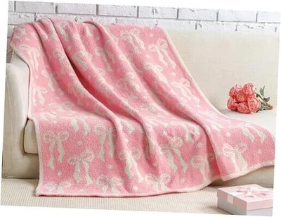  Manta de arco otoño suave microfibra arco manta coqueta estética rosa Foto 1 de 4