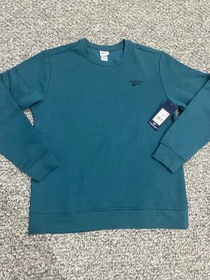Reebok Mens Identity Fleece Crew Neck Top - Retro Teal - Medium - Brand NWT! - Image 1 of 4