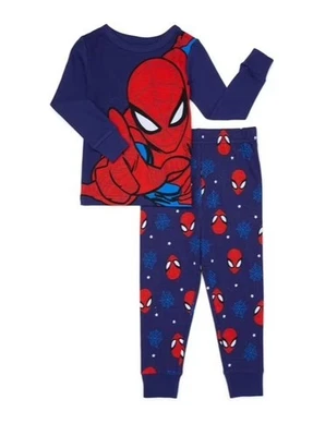 SPIDERMAN Juego de 2 Pijama para Dormir Manga Larga/Pantalones 12 Meses - 5T *NUEVO CON ETIQUETAS* Foto 1 de 3