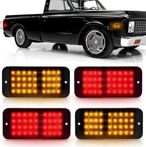 Conjunto de luz de señalización lateral Chevy C10 1968-1972 ámbar y rojo - Imagen 1 de 7