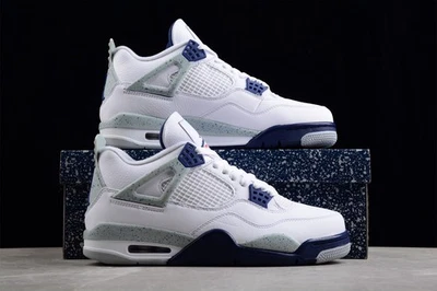 Zapatos de baloncesto retro Jordan 4 "Midnight Navy" Mid Top para hombre Foto 1 de 4