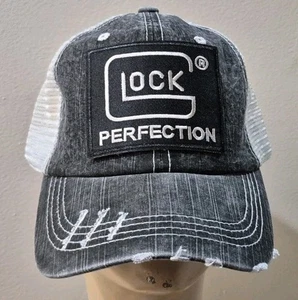 Glock Guns Trucker Hat Distressed Baseball Cap Glock Perfection Gun Hat - Picture 1 of 22