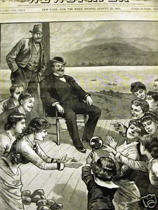 PROSPECT HOUSE PARK LAKE BROOKLYN CLEVELAND 1885 Print Matted - Picture 1 of 4