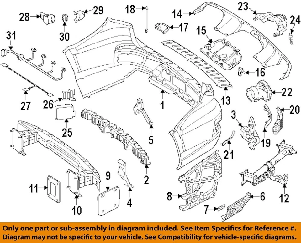 Componentes de para-choque traseiro Mercedes OEM 13-19 GL350 - refletor 1668200374 - Imagem 1 de 1