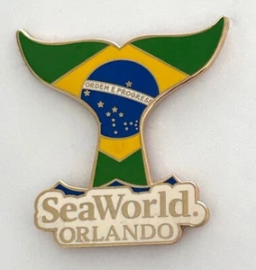 Spilla ordine bandiera Brasile coda di balena assassina orca Sea World SeaWorld Orlando Orca - Foto 1 di 3