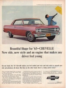 Pubblicità Stampa Vintage Auto CHEVROLET Chevy 1965 Chevelle Malibu Regal - Foto 1 di 1