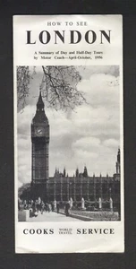 1956 How To See LONDON Cooks World Travel Service Tour Guide Tourism - Picture 1 of 3