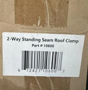 QTY: 1 ~NEW~ 2-WAY  STANDING SEAM ROOF CLAMP  IN FACTORY PACKAGING, P.N.: 10600 - Picture 1 of 1