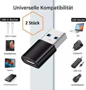 USB Adapter Stecker USB C OTG Ladeadapter Konverter USB A auf USB C Buchse 3.0 - Bild 1 von 1