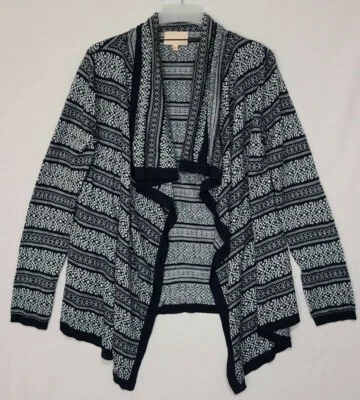 Cárdigan suéter drapeado delantero abierto azul marino/blanco talla XL (B1) Skies Are Blue Foto 1 de 4