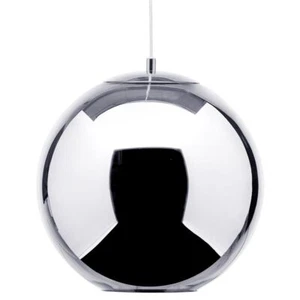 Visconte Leo Ceiling Pendant 1 Light With Small Globe Shade - Polished Chrome - Picture 1 of 1