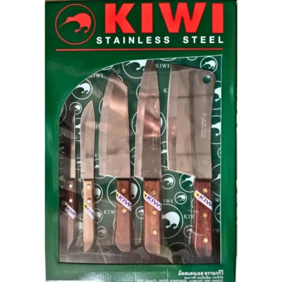 Juego de cuchillos KIWI W5W cuchillos de cocina mango de madera cortar rebanadas carnicero chef Foto 1 de 4
