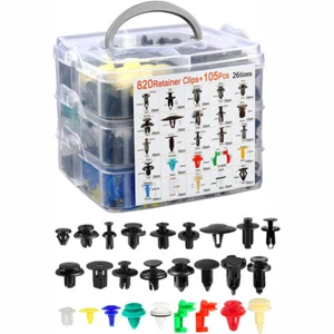 820PCS Car Body Push Pin Rivet Trim Panel Fastener Clip Moulding Assortment Kit - Picture 1 of 9