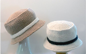 Chapeau de seau motif crochet, chapeau d'été - 8 tailles du nouveau-né aux hommes X grand