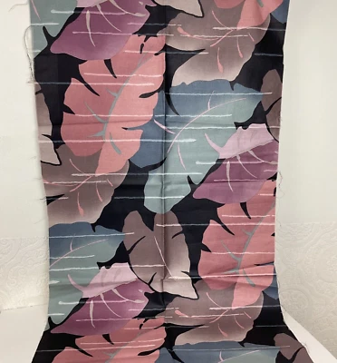 Fabricut Tropical leaf print drapery fabric panel 22" x 56" - Image 1 of 4