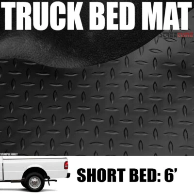 Blk Rubber Diamond Plate Truck Bed Floor Mat For 93-11 Ford Ranger 6'/72" Short Foto 1 de 3
