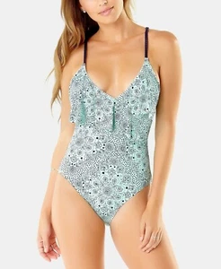 Anne Cole Studio Mykonos Medaillon einteiliger Badeanzug grün Größe 4 neu mit Etikett $ 108 - Bild 1 von 2